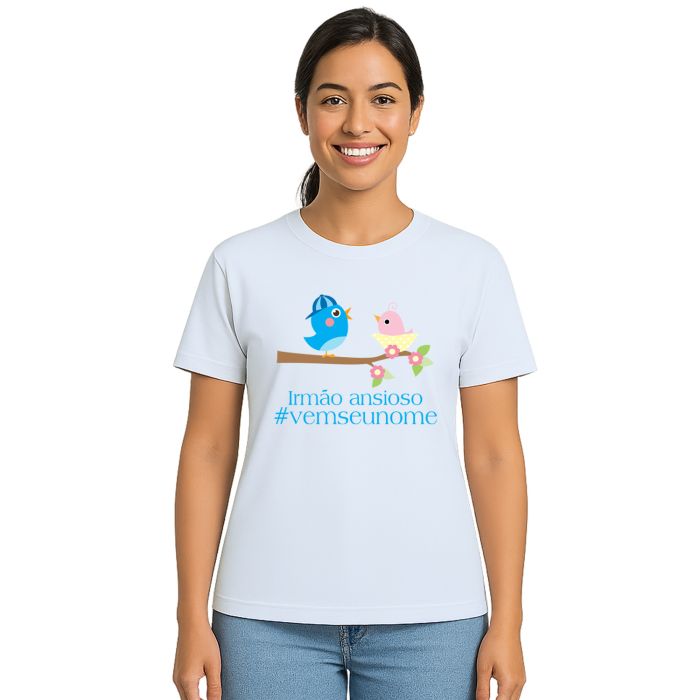 Camiseta Pássaros Irmão Ansioso Estampa Personalizada