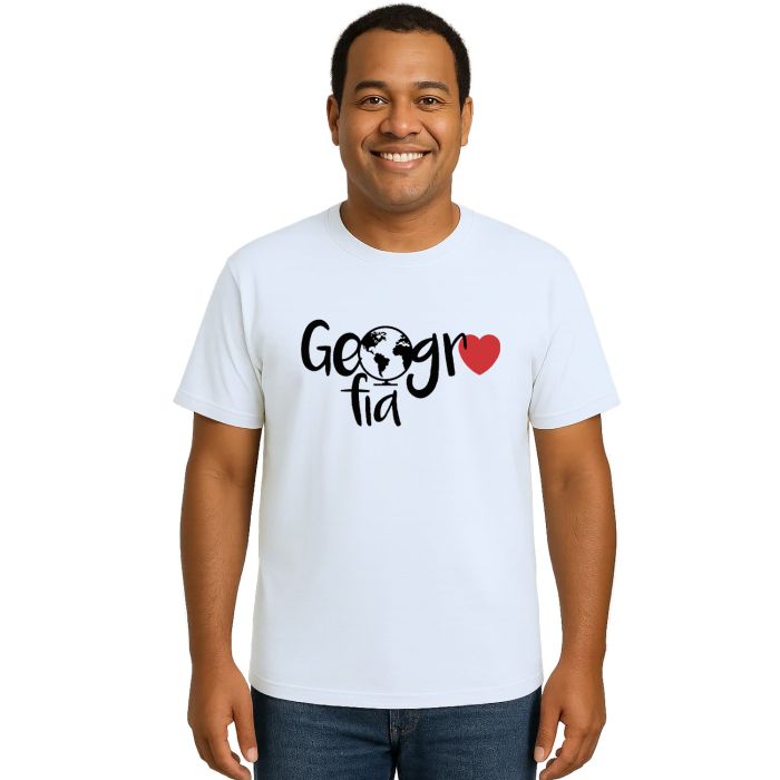 Camiseta Geografia Universitária Estampa Personalizada