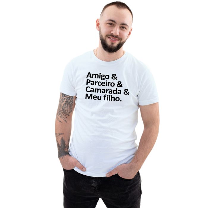 Camiseta Amigo Parceiro Camarada Filho Personalizada