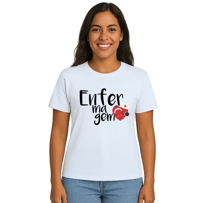 Camiseta Enfermagem Estetoscópio Estampa Personalizada