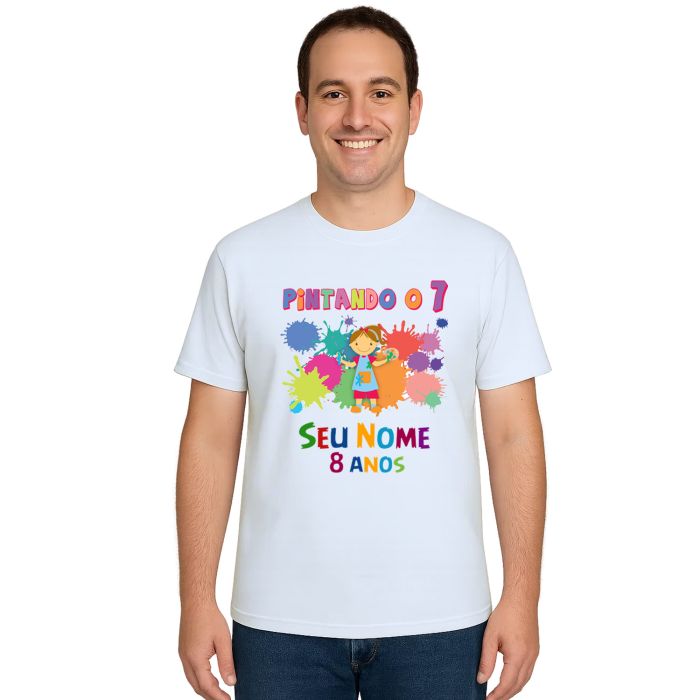 Camiseta Pintando o 7 Menina Estampa Personalizada