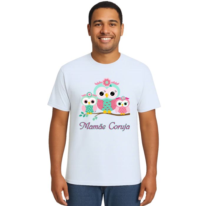 Camiseta Mamãe Coruja e Corujinhas Personalizada