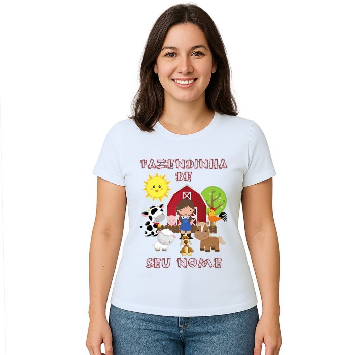 Camiseta Fazendinha Menina Estampa Personalizada
