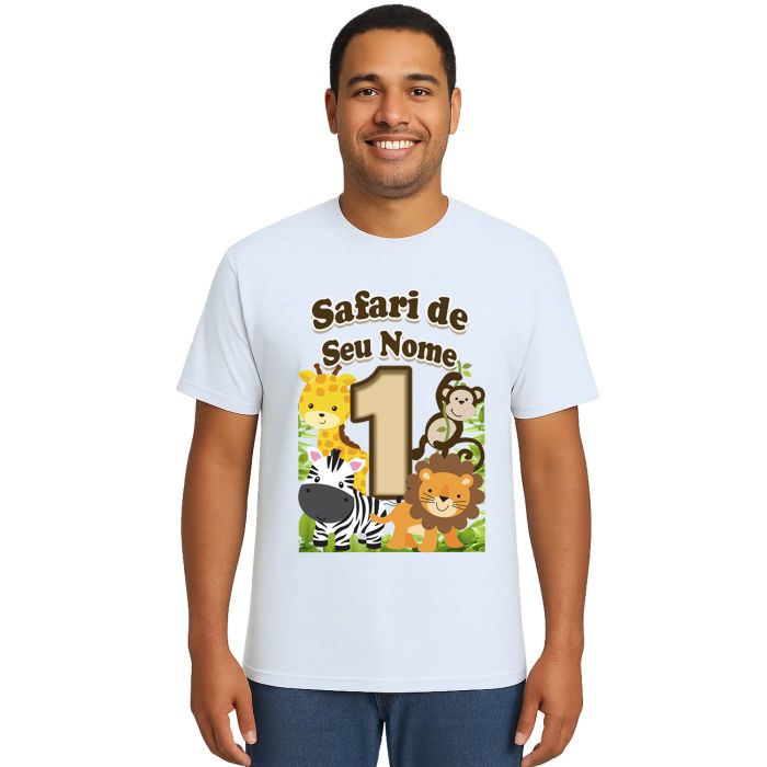 Camiseta Safari Baby Aniversário Estampa Personalizada