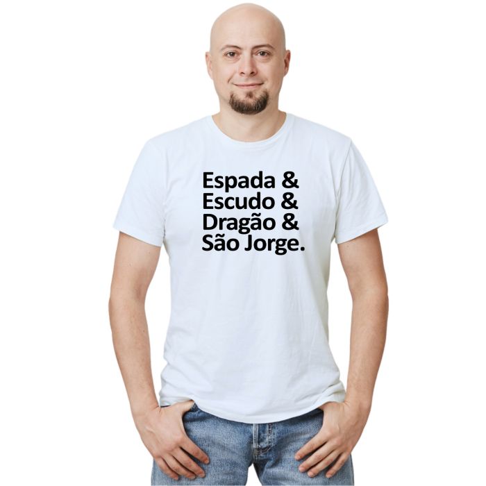 Camiseta Espada Escudo Dragão São Jorge Personalizada