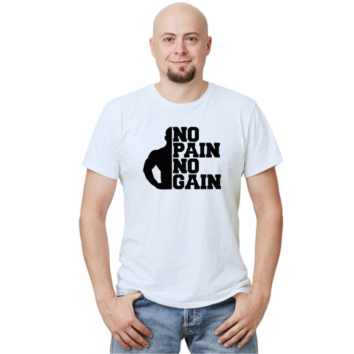 Camiseta No Pain No Gain Academia Estampa Personalizada