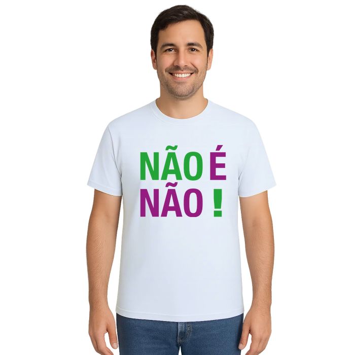 Camiseta Não É Não Contra Assédio Estampa Personalizada