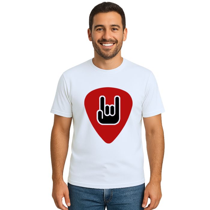 Camiseta Palheta Red Rock And Roll Estampa Personalizada