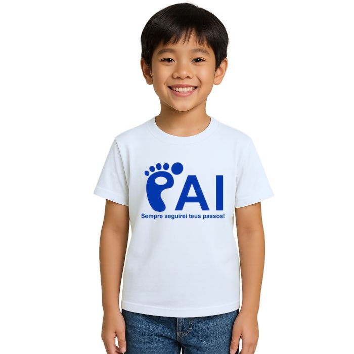 Camiseta Pai Seguirei Teus Passos Personalizada