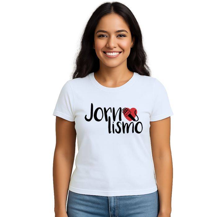Camiseta Jornalismo Microfone Universitária Personalizada