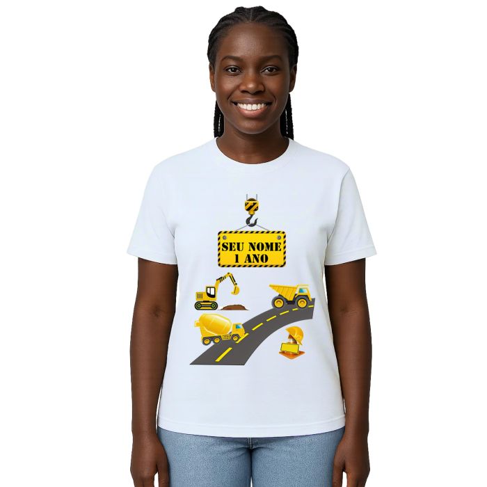 Camiseta Construção Maquinas Estampa Personalizada