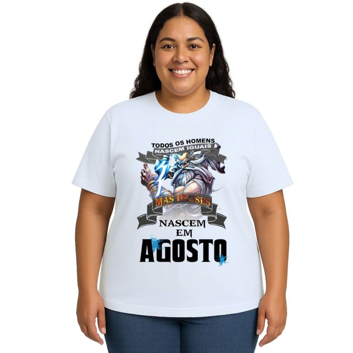 Camiseta Homens Deuses Nascem Em Agosto Personalizada