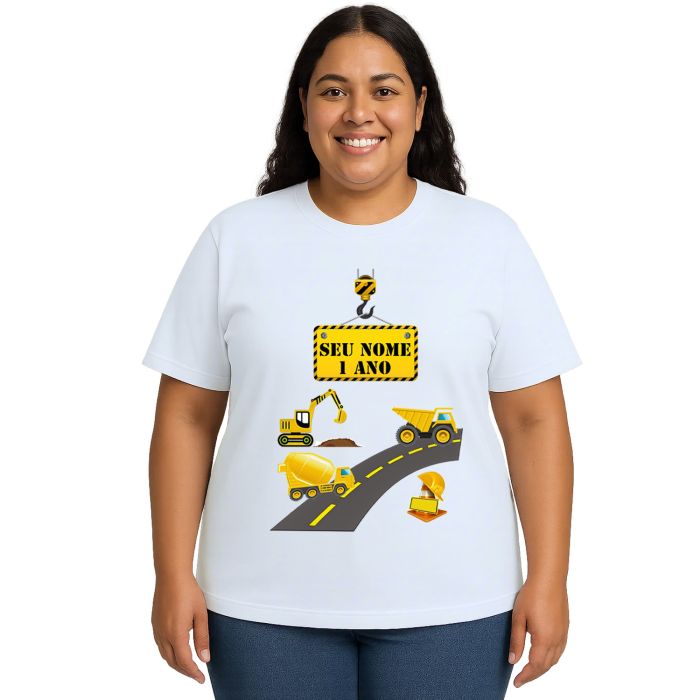Camiseta Construção Maquinas Estampa Personalizada