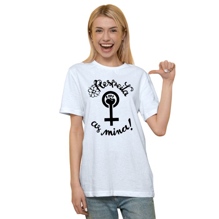 Camiseta Respeita As Mina Contra Assédio Personalizada
