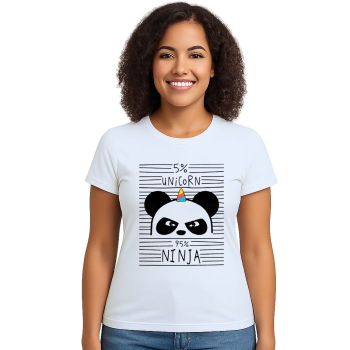 Camiseta 5% Unicorn 95% Ninja Estampa Personalizada