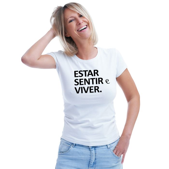 Camiseta Estar Sentir Viver Estampa Personalizada Algodão