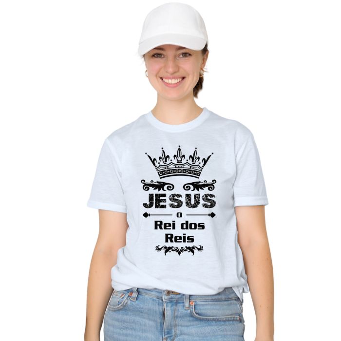 Camiseta Jesus Rei Dos Reis Religiosa Personalizada