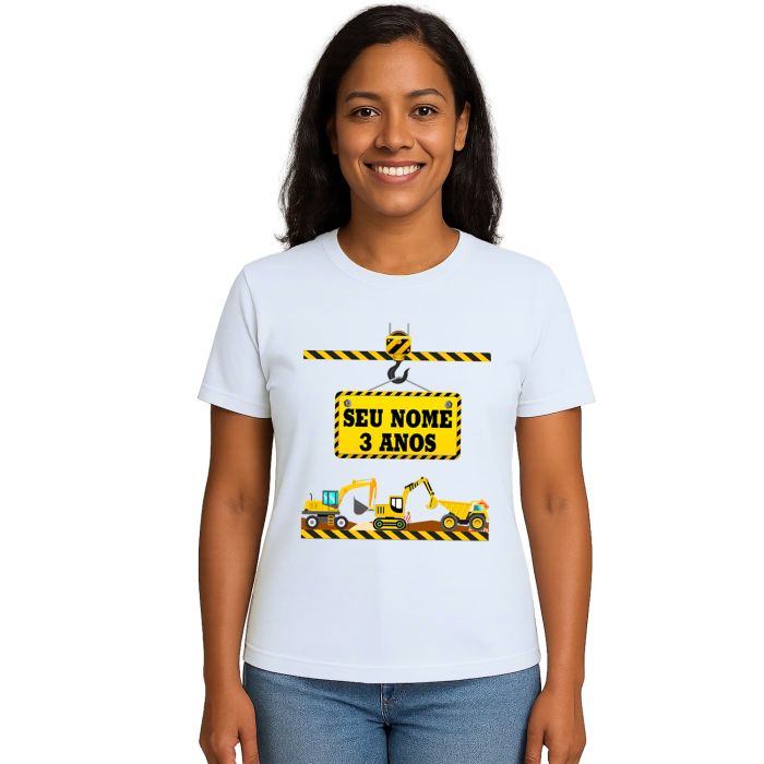 Camiseta Maquinas de Construção Estampa Personalizada