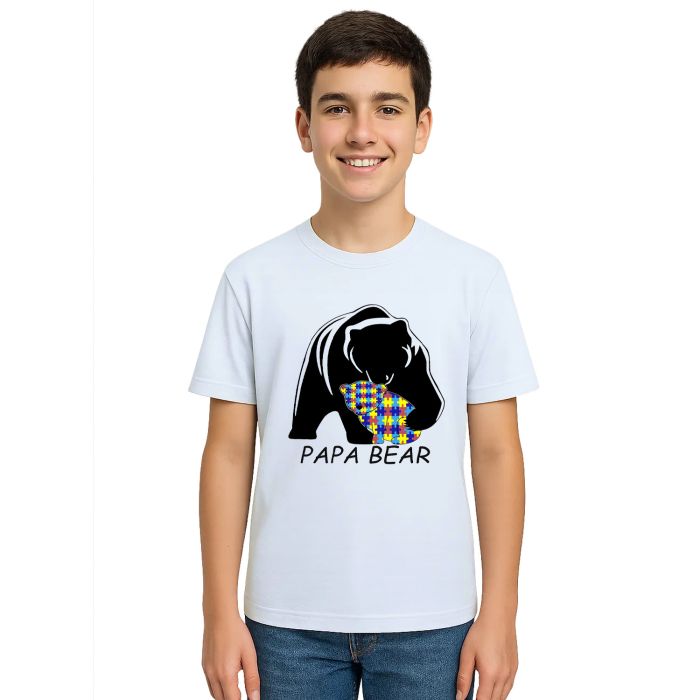 Camiseta Papai Urso Papa Bear Autista Personalizada