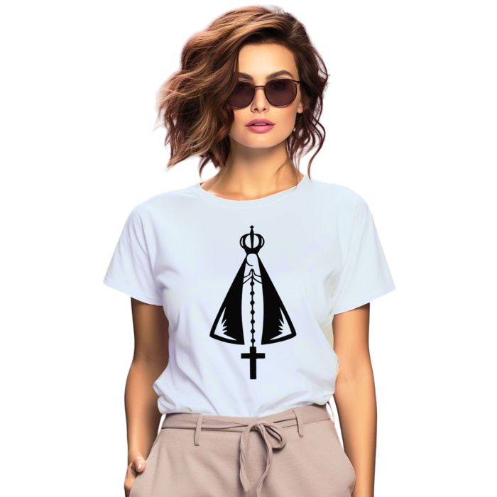 Camiseta Nossa Senhora de Aparecida Personalizada Algodão