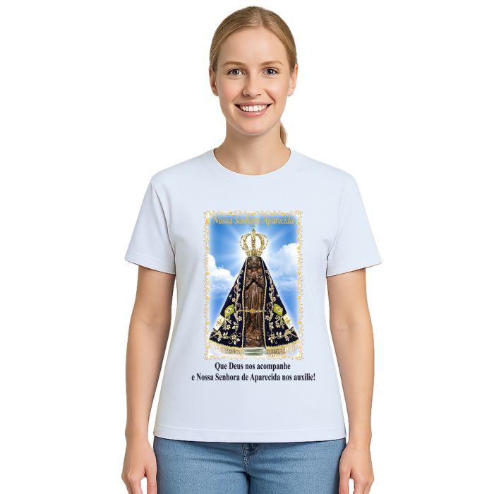 Camiseta Nossa Senhora Aparecida Auxilie Personalizada