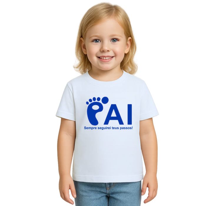Camiseta Pai Seguirei Teus Passos Personalizada
