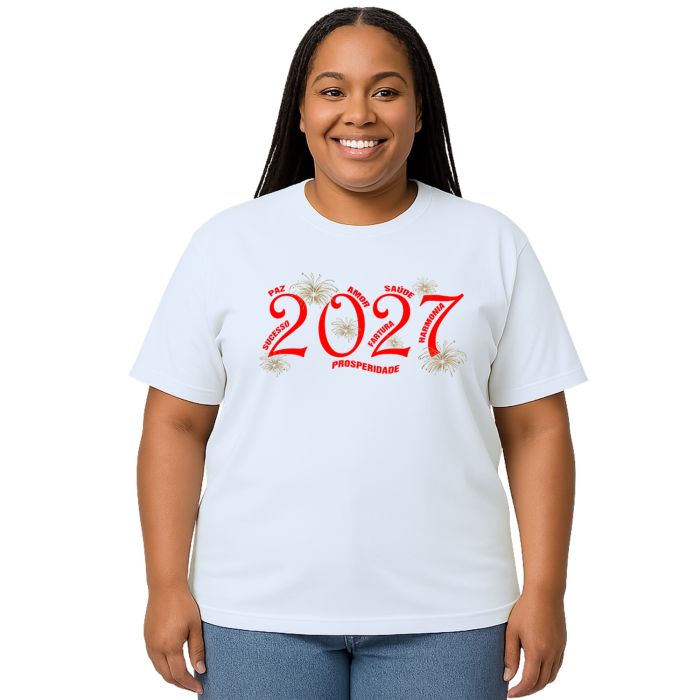 Camiseta Feliz Ano Novo Frases Réveillon Personalizada