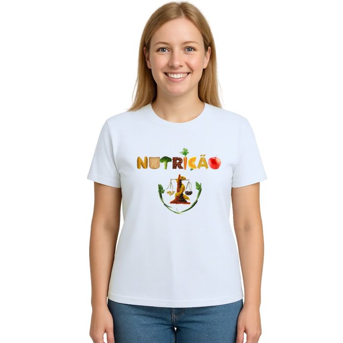 Camiseta Nutrição Símbolo Nutricionista Personalizada