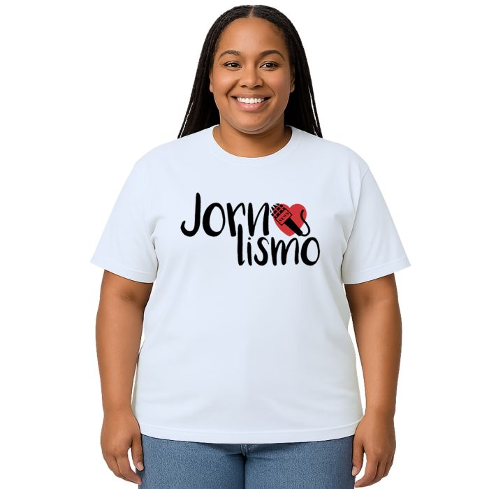 Camiseta Jornalismo Microfone Universitária Personalizada