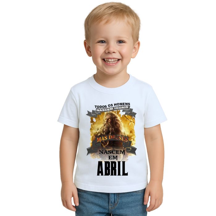 Camiseta Homens Deuses Nascem Em Abril Personalizada