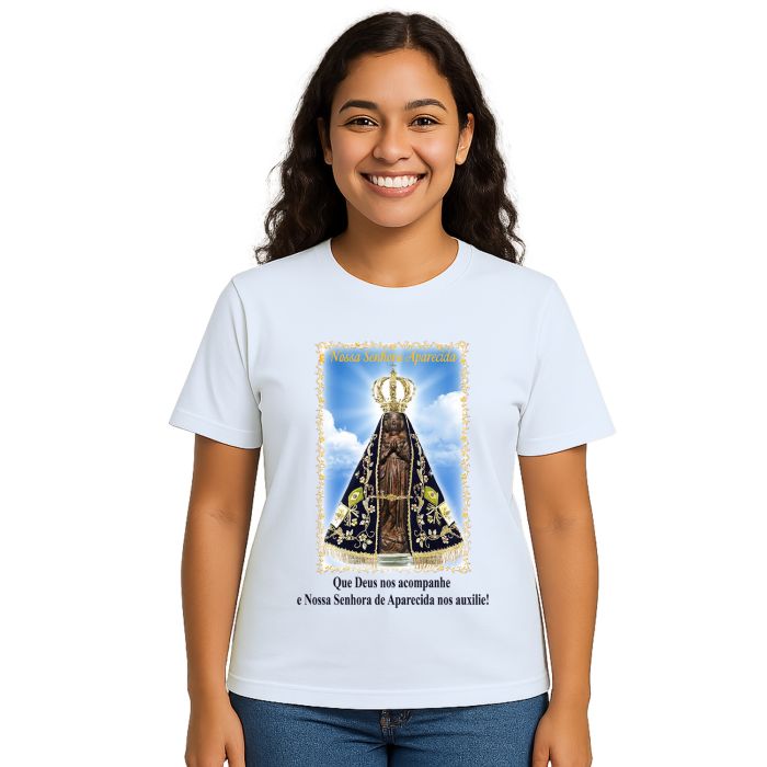 Camiseta Nossa Senhora Aparecida Auxilie Personalizada