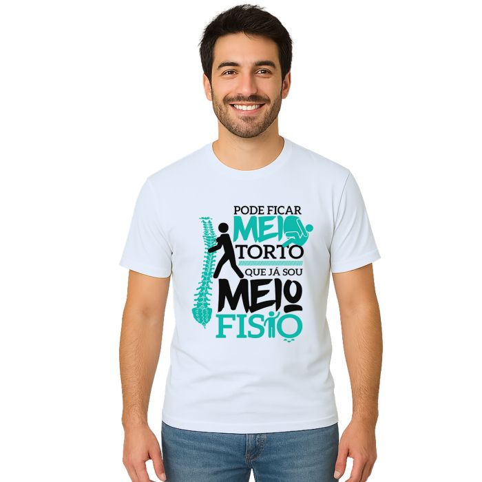 Camiseta Fisioterapia Meio Torto Estampa Personalizada