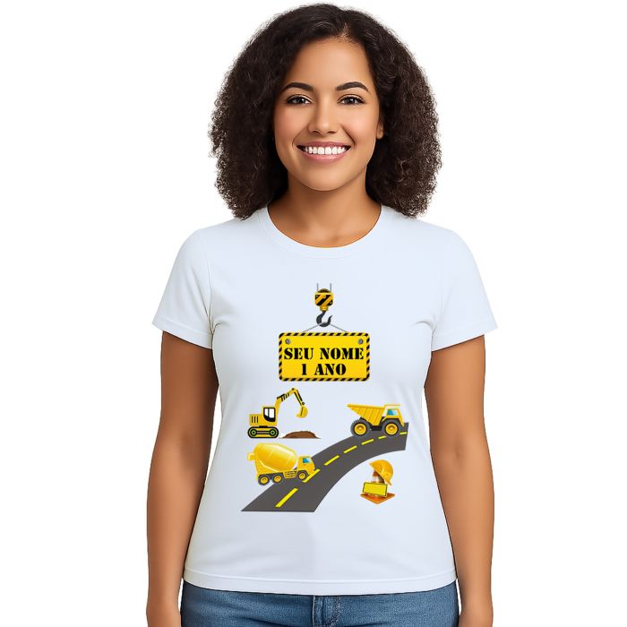Camiseta Construção Maquinas Estampa Personalizada