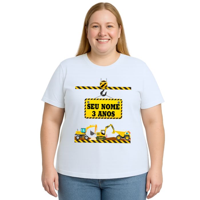 Camiseta Maquinas de Construção Estampa Personalizada