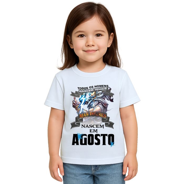 Camiseta Homens Deuses Nascem Em Agosto Personalizada