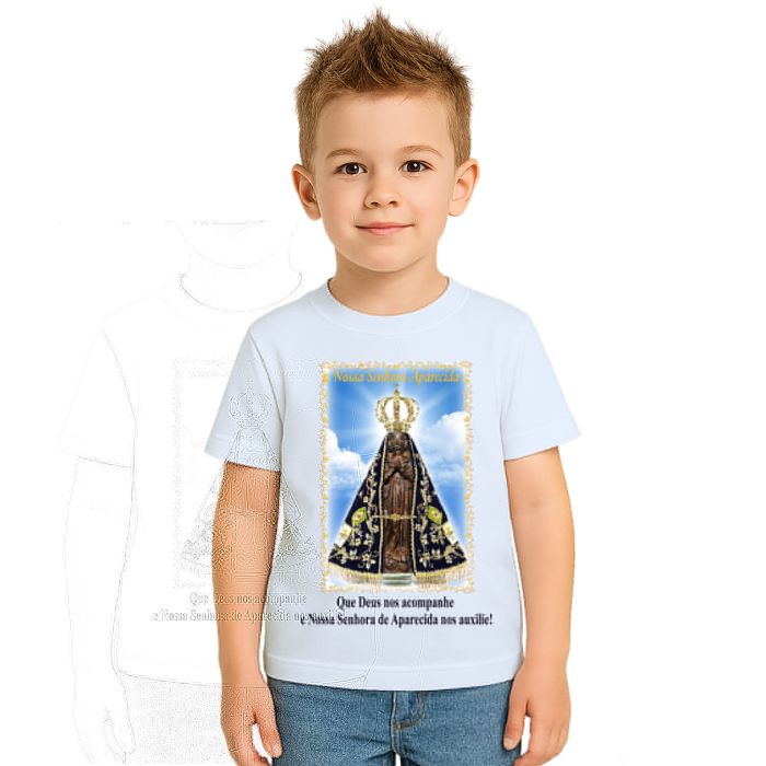 Camiseta Nossa Senhora Aparecida Auxilie Personalizada