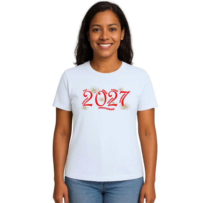 Camiseta Feliz Ano Novo Frases Réveillon Personalizada