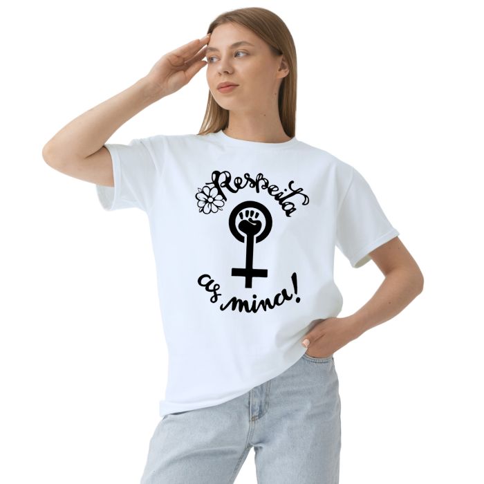 Camiseta Respeita As Mina Contra Assédio Personalizada