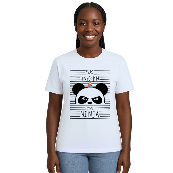 Camiseta 5% Unicorn 95% Ninja Estampa Personalizada