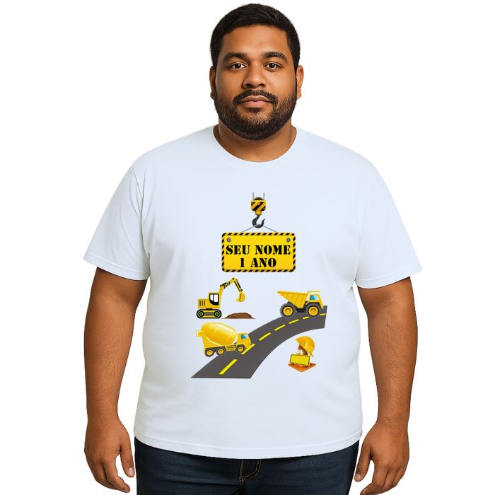 Camiseta Construção Maquinas Estampa Personalizada