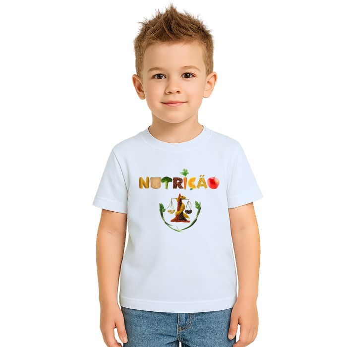 Camiseta Nutrição Símbolo Nutricionista Personalizada