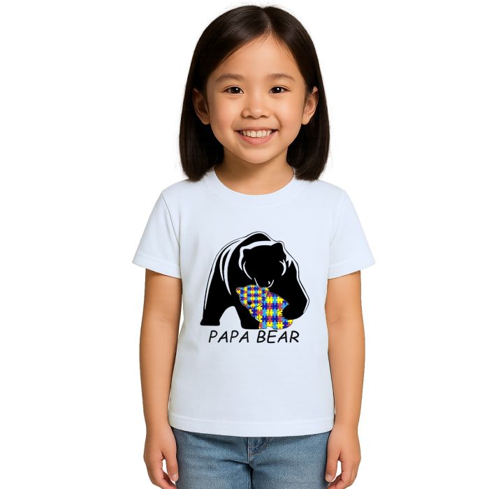 Camiseta Papai Urso Papa Bear Autista Personalizada