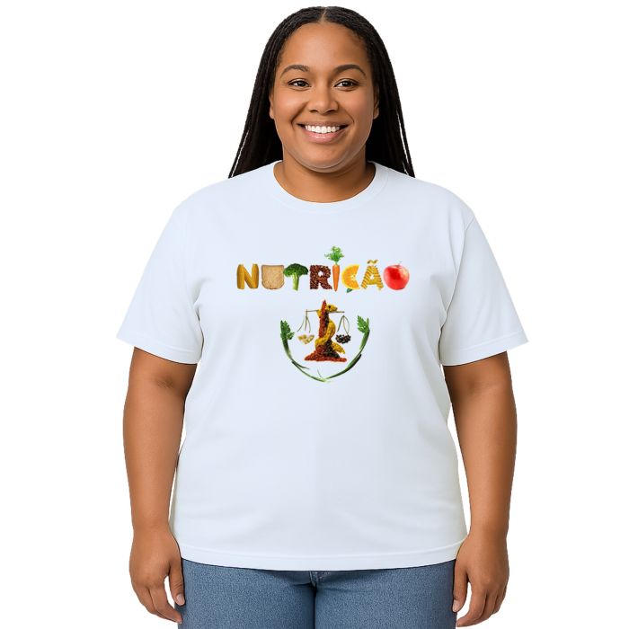 Camiseta Nutrição Símbolo Nutricionista Personalizada