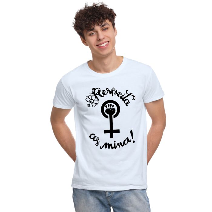 Camiseta Respeita As Mina Contra Assédio Personalizada