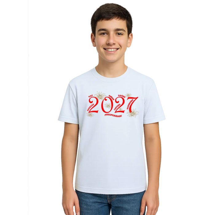 Camiseta Feliz Ano Novo Frases Réveillon Personalizada