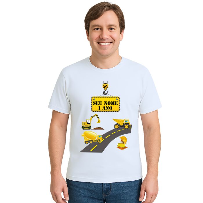 Camiseta Construção Maquinas Estampa Personalizada