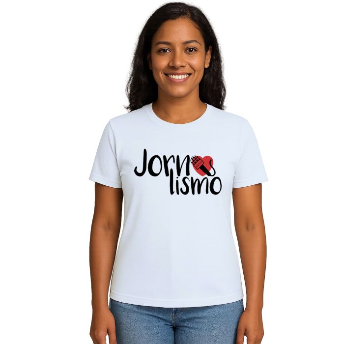 Camiseta Jornalismo Microfone Universitária Personalizada