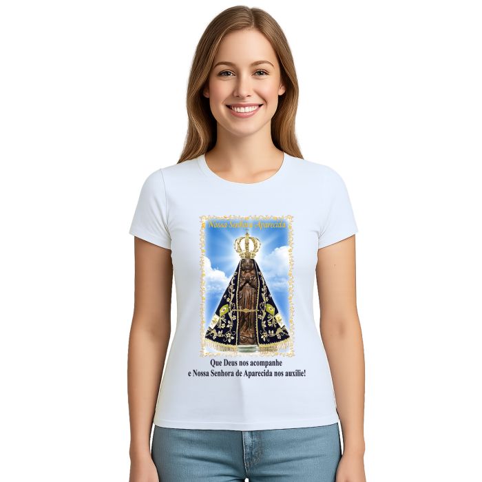 Camiseta Nossa Senhora Aparecida Auxilie Personalizada
