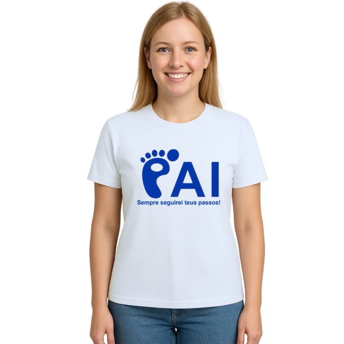Camiseta Pai Seguirei Teus Passos Personalizada