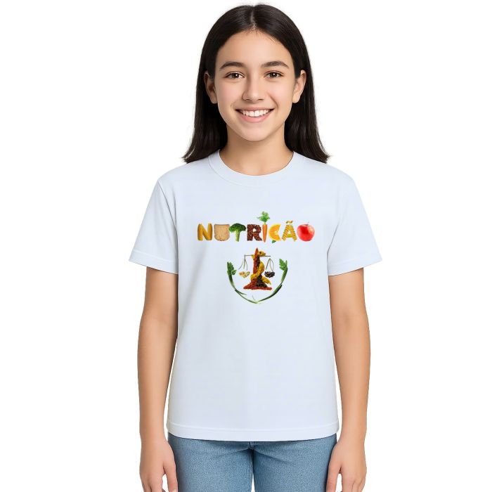 Camiseta Nutrição Símbolo Nutricionista Personalizada